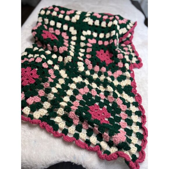 Crochet knitted afghan blanket multicolored - Picture 5 of 6